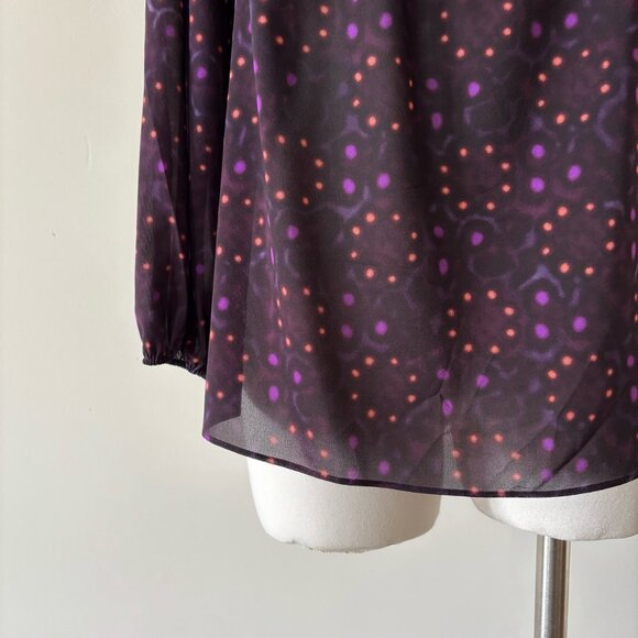 Alice + Olivia silk blouse silk shirt silk top purple - Picture 4 of 9